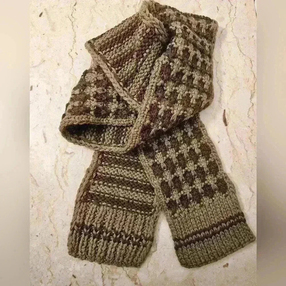 🛑 NWT Billabong Acrylic Knit Brown/Tan Scarf OS - Picture 5 of 8